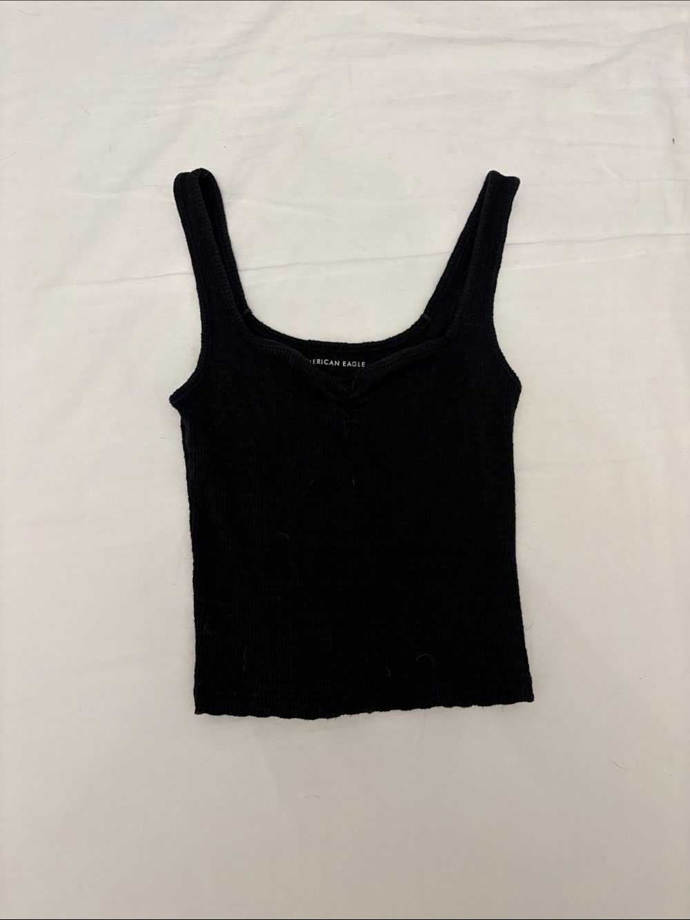 American Eagle Outfitters Black Ribbed Scoop Tank